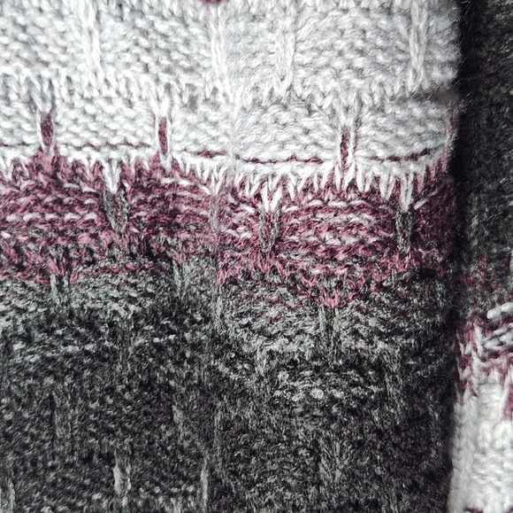 Calvin Klein Striped Knit Chunky Infinity Scarf Purple Gray NWT - Picture 5 of 8